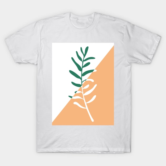 Modern minimal style olive tree branch illustration T-Shirt by sziszigraphics